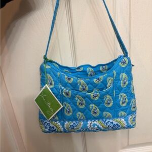 Vera Bradley Bright Turquoise Quilted Paisley Shoulder Bag